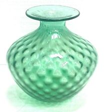 MCM Cipolla Balloton Green Art Glass Vase Venini Murano Monofiore 30oz. wt.- 1.3 picture