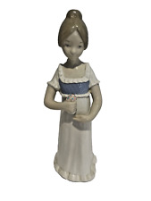 Vintage Rex Valencia Hummelwerk Girl Matte Porcelain Figurine Lladro Vibes RARE picture