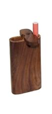 INHALE®️ Large 4” High Wooden Dugout With A 3” One Hitter Bat Storage Rosewood picture