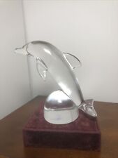 RARE DOLPHIN Royal Copenhagen Handland  Crystal Turtle Paperweight~ EXCELLENT ~ picture