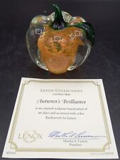 Lenox Glass Pumpkin Autumn's Brilliance Festive Fall Paperweight NEW in box picture