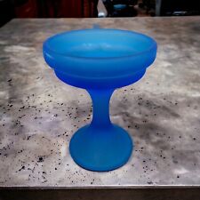Westmoreland Glass Blue Frosted Satin Candleholder Vintage 5