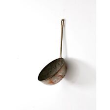 Antique Vintage Copper Ladle Soup Spoon Hand Hammered Crafted Strong Rivets picture