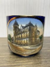 Antique Manchester New Hampshire Old Post Office RARE Cobalt Blue Gilded Tea Cup picture