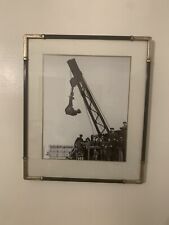 Framed print of Houdini hanging from crane in Straight Jacket 22.5 x 18.5” picture