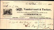 1882 New York - Vandervoort & Tucker - Cements - Rare Letter Head Bill picture