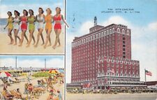 Atlantic City  NJ Ritz Carlton Hotel Ladies in Bikinis Vintage Postcard 1950 picture