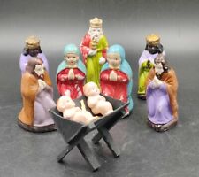 Vintage Christmas Mini Nativity Figures Made in Japan Extra Doubles Paper Mache? picture