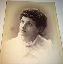 Antique Victorian American Fashion Lady, Lovely Eyes Albany, NY Cabinet Photo picture