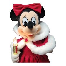 Vtg Disney Telco 90s Santa Mrs Clause Minnie Mouse Lighted Animated Musical Fig picture