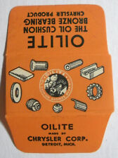 Vintage Razor Blade OILITE BEARINGS Chrysler Product Orange- One Wrapped Blade picture