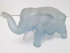 BLUE ELEPHANT Depression Glass Figure Figurine Trinket Storage Box with Lid picture