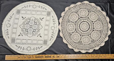 Lot of 2 Large Doilies Crochet and Lace DOILY picture