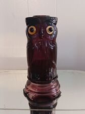 Vintage Mosser Glass Owl Fairy Lamp Candle Holder Amethyst Purple  picture