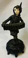 J B Hirsch Spelter Bronze Dav Art Cold Painted Boy Playing Accordion Figurine picture