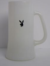 Playboy Mug/Stein Molded White Frosted Glass Clear Textured Base Pre-owned picture