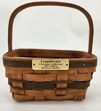Longaberger 1987 Christmas Collection Green Mistletoe Basket+Prot.~ 7th Edition picture