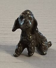 Vintage pewter/metal Dog Sitting Figurine Figure Poodle Spoontiques picture