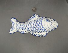 Vtg Bassano Italy Ceramic Blue And White Fish Wall Hanging picture