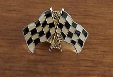 Lapel pin-Hat pin-Double Racing Checkered Flag-Backpack Flair-1 inch picture