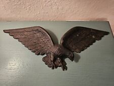 Vintage Cast Metal American Eagle Wall Decor-Black W/Brushed Bronze Accents-Very picture