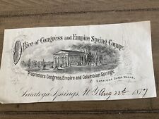 1877 Advertising Engraving Congress & Empire Spring Co Saratoga NY picture