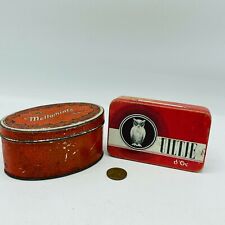 Vintage Tins Ultje D'or Holland Owl Hinged Tin & Mellomints Brandle Smith  picture