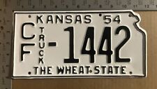 1954 Kansas truck license plate LF 1442 YOM DMV Coffey Ford Chevy Dodge 11236 picture