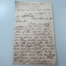 Antique Steam mill hard wood lumber billhead letter head documents Hand Written picture
