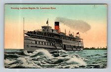 Running Lachine Rapids, St. Lawrence River, Ship, Vintage Postcard picture