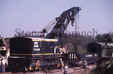 Original RR Slide: SCL heavy wreck #771201 crane at work; 3/3/1983 picture