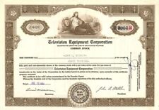 Television Equipment Corp. - 1951 Entertainment Stock Certificate - Entertainmen picture