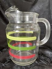 Vintage Universal Potteries Ballerina Go-A-Long Banded Glass Juice Pitcher RARE picture