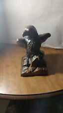 Banthrico Chicago Illinois USA Bald Eagle Cast Pewter Metal Coin Bank picture