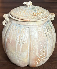 Kenneth Willingham Studio Pottery Cookie Jar Canister Pot Earthtones Pumpkin picture