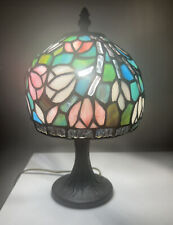 Vintage Tiffa-Mini Table Lamp Stained Glass Shade 1950-1975 picture