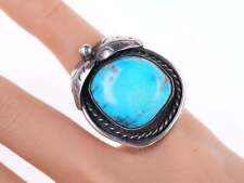 sz4.5 Vintage Navajo sterling and turquoise pear form ring picture