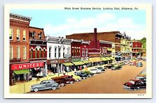 Postcard Ridgway Pennsylvania Main Street Business Section Old Cars Storefronts picture