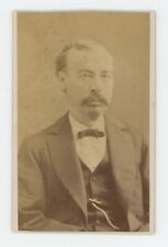 Antique CDV c1870s Unique Older Man With Goatee Beard in Suit & Tie Nashua, NH picture