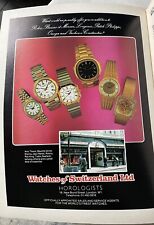 Watches Of Switzerland Rolex omega Patek Gold Gauche Gold 1980s VTG Print Ad picture