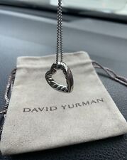 David Yurman Open Cable Heart Pendant Sterling Silver  Sz 18-20 Adjustable picture