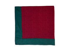 Vintage Red Green Handmade Tablecloth Textile Square 46 in Textured Luxury Decor picture