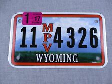 License Plate Wyoming MPV 4326 Tag January 2017 ATV UTV Man Cave County 11 Park picture