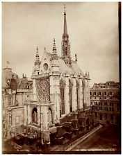 France, Paris, La Sainte-Chapelle, L.L. Vintage print, albumin print 26x print picture