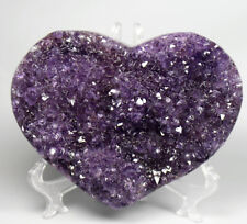 1.16lb NATURAL URUGUAYAN AMETHYST GEODE CLUSTERS Point CRYSTAL POLISHED HEART picture