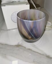 Glassybaby Votive Candle Holder MUSIC AND PEACE (sold Out) Purple Swirl picture