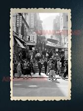 1940s STEPPED CENTRAL STREET SCENE MARKET WOMEN  Vintage Hong Kong Photo #2271 picture