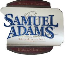 RARE Samuel Adams Boston Lager Beer Brewer Etched Mirror Patriot 19