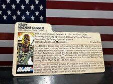 1984 GI Joe ROADBLOCK Trading File Card Only Near Mint ARAH PEACH MACHINE GUNNER picture