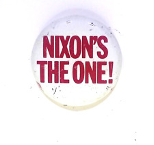 RICHARD NIXON THE ONE CAMPAIGN POLITICAL PRESIDENTIAL 1968 VINTAGE BUTTON PIN picture